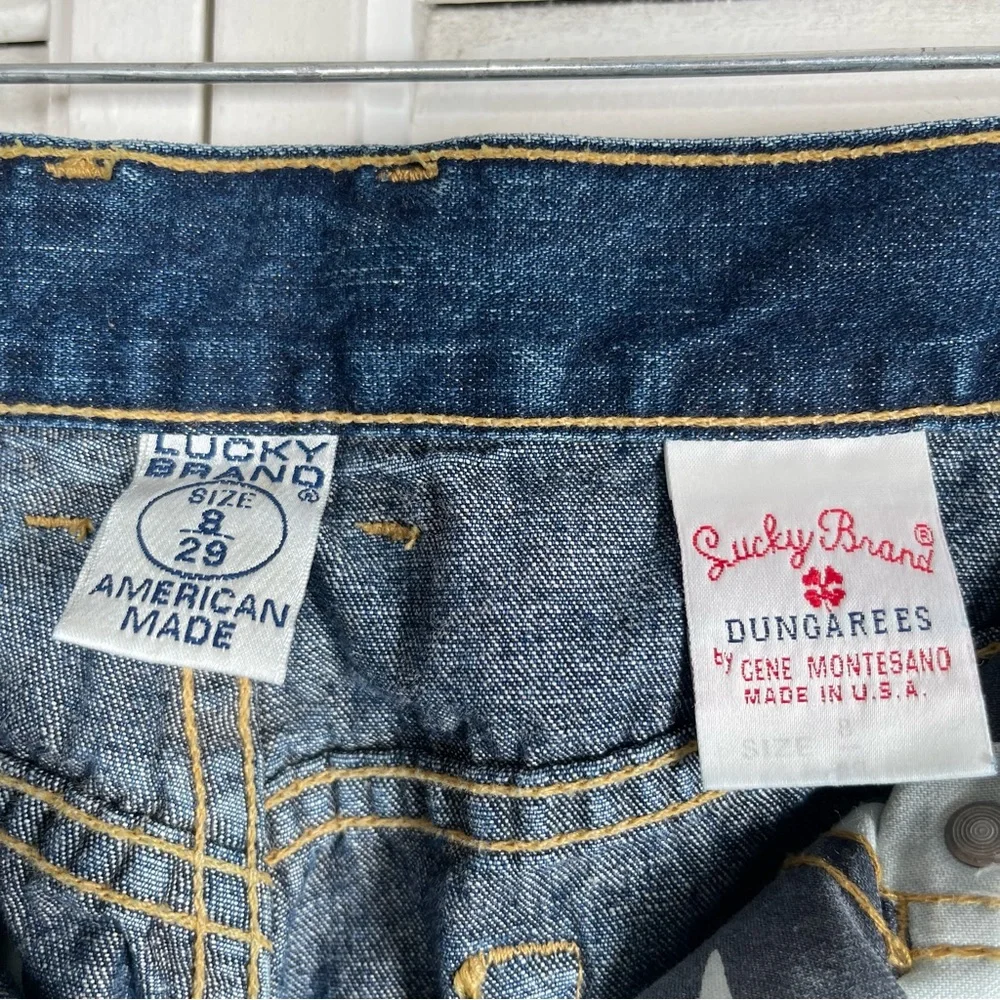 Vintage‎ Y2K Lucky Brand Dungarees Peanut Pant Flare Jeans 8/29 USA Made